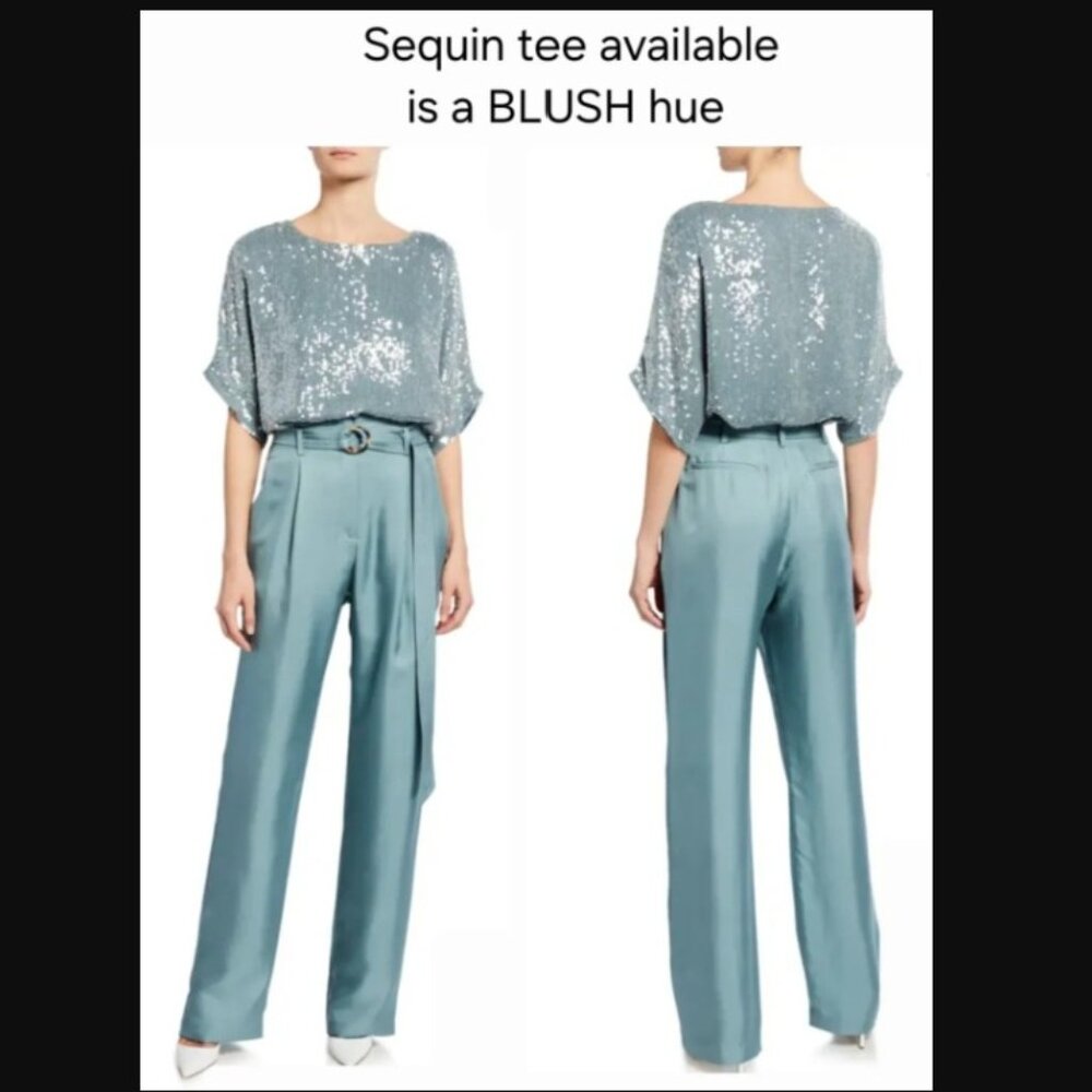 SALLY LAPOINTE moda operandi sequin oversized t-shirt tee goop top $890 us-8 - Picture 12 of 13